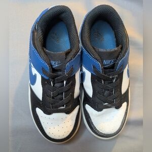 Nike Dunk Kids' Black and White Sneakers with Blue Accents